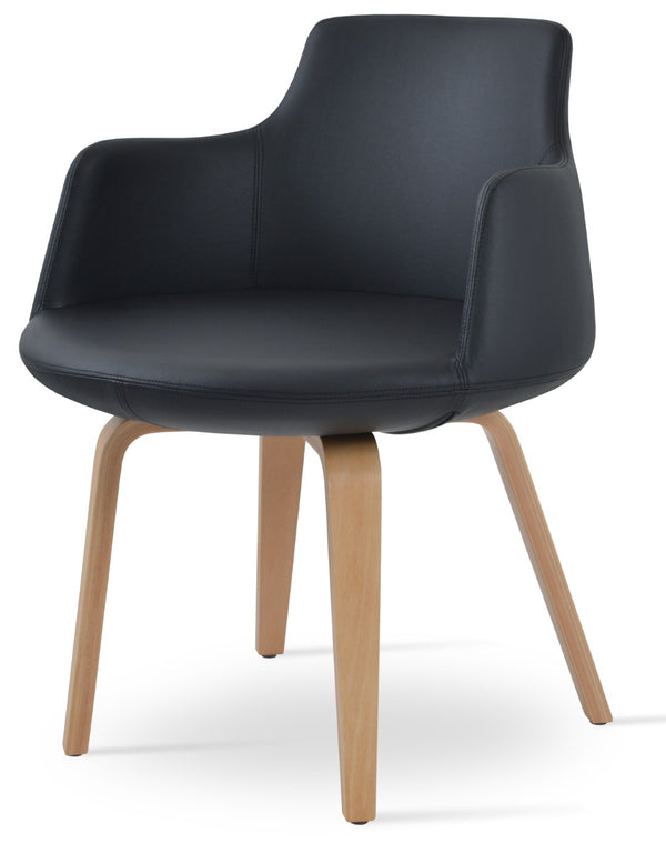 Soho Concept Dervish Plywood Armchair Dining Chair - Stylish Leatherette, Soft Walnut Finish, 2-year Guarantee! Black,Natural  Soho-concept-dining-chair-02612