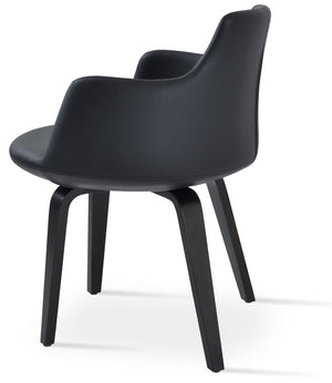 Soho Concept Dervish Plywood Armchair Dining Chair - Stylish Leatherette, Soft Walnut Finish, 2-year Guarantee! Black  Soho-concept-dining-chair-02613