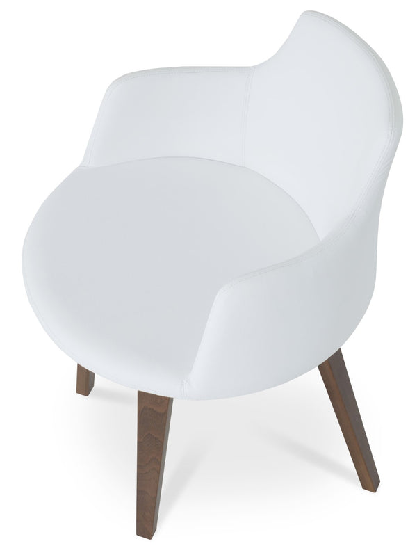 Soho Concept Dervish Plywood Armchair Dining Chair - Stylish Leatherette, Soft Walnut Finish, 2-year Guarantee! Walnut,White  Soho-concept-dining-chair-02616