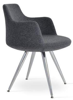 Soho Concept Dervish Star Armchair: Stylish Camira Blazer Wool Chair, 10-year Guarantee & Elegant Design Options Dark Grey  Soho-concept-dining-chair-02623