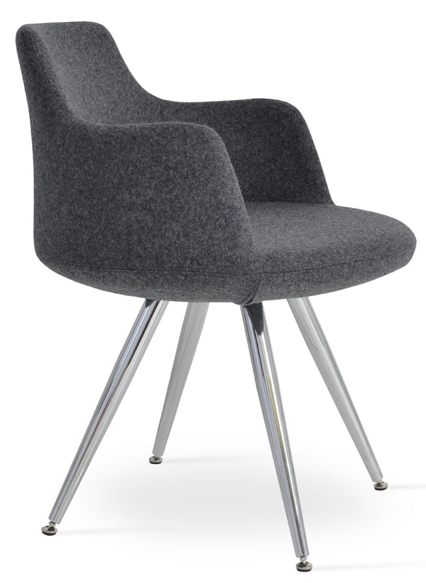 Soho Concept Dervish Star Armchair: Stylish Camira Blazer Wool Chair, 10-year Guarantee & Elegant Design Options Dark Grey  Soho-concept-dining-chair-02623