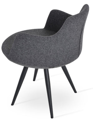 Soho Concept Dervish Star Armchair Dining Chair In Camira Era Fabric – 10-year Natural Guarantee For Comfort! Black,Dark Grey  Soho-concept-dining-chair-02620