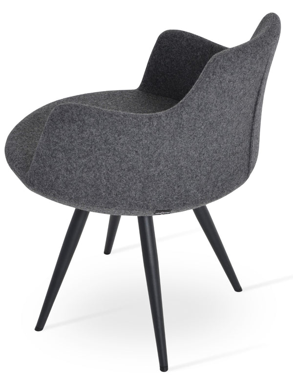 Soho Concept Dervish Star Armchair Dining Chair In Camira Era Fabric – 10-year Natural Guarantee For Comfort! Black,Dark Grey  Soho-concept-dining-chair-02620