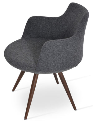 Soho Concept Dervish Star Armchair: Stylish Camira Blazer Wool Chair, 10-year Guarantee & Elegant Design Options Walnut,Dark Grey  Soho-concept-dining-chair-02621