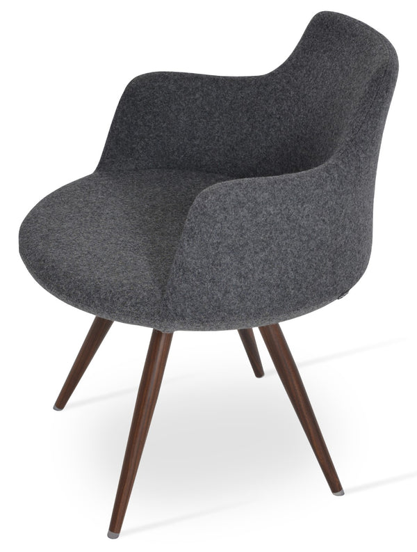 Soho Concept Dervish Star Armchair: Stylish Camira Blazer Wool Chair, 10-year Guarantee & Elegant Design Options Walnut,Dark Grey  Soho-concept-dining-chair-02621