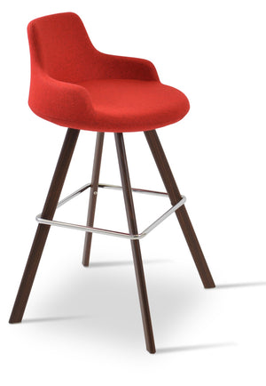 Soho Concept Dervish Sword Barstools & Counterstools In Camira Era Fabric - 10-year Guarantee, Stylish Comfort Walnut,Red  Soho-concept-dining-chair-08000