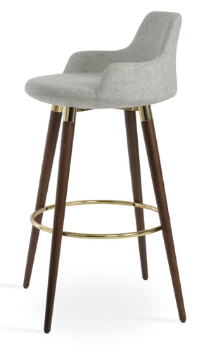 Soho Concept Dervish Wood Barstools & Counterstools - Premium Camira Blazer Wool, 10-year Guarantee, Stylish Design Gold,Silver  Soho-concept-dining-chair-08002