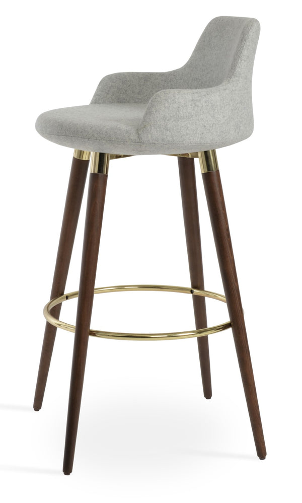 Soho Concept Dervish Wood Barstools & Counterstools - Premium Camira Blazer Wool, 10-year Guarantee, Stylish Design Gold,Silver  Soho-concept-dining-chair-08002
