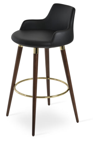 Soho Concept Dervish Barstools & Counterstools - Elegant Walnut Finish, Durable Leatherette, 2-year Guarantee! Gold,Black  Soho-concept-dining-chair-08003