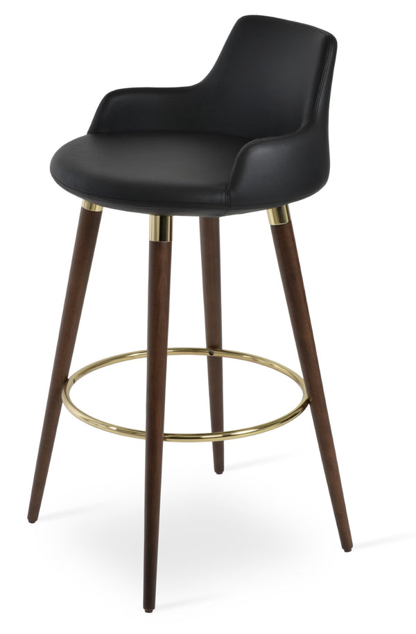 Soho Concept Dervish Barstools & Counterstools - Elegant Walnut Finish, Durable Leatherette, 2-year Guarantee! Gold,Black  Soho-concept-dining-chair-08003