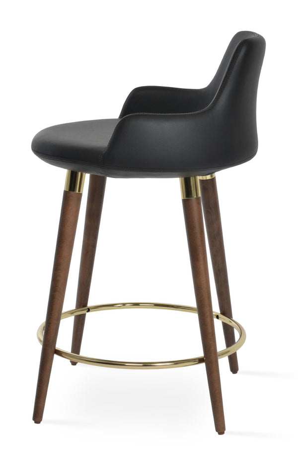 Soho Concept Dervish Barstools & Counterstools - Elegant Walnut Finish, Durable Leatherette, 2-year Guarantee! Gold,Black  Soho-concept-dining-chair-08004