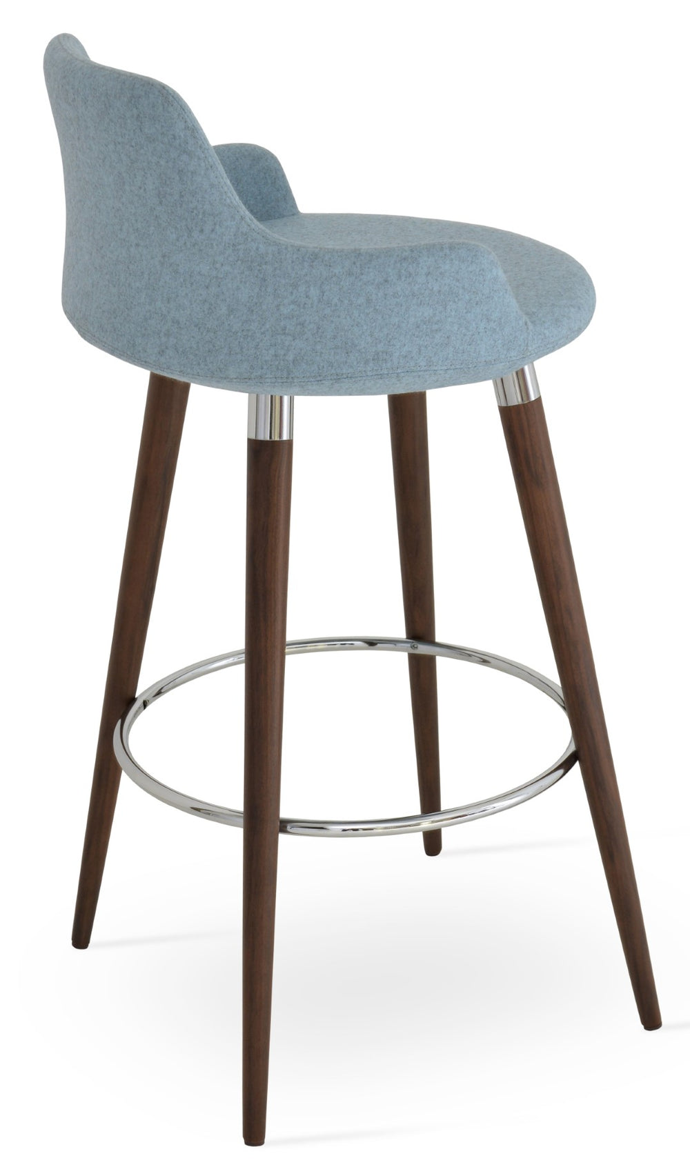 Soho Concept Dervish Wood Barstools & Counterstools In Camira Era Fabric – 10-year Guarantee, Elegant Walnut Finish Walnut,Blue  Soho-concept-dining-chair-08007