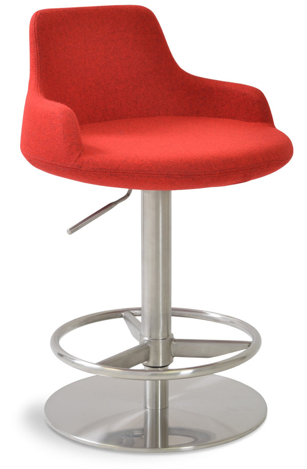 Soho Concept Dervish Piston Barstools & Counterstools - Ergonomic Camira Wool Fabric, 10-year Guarantee, Stylish Design Red  Soho-concept-dining-chair-06709