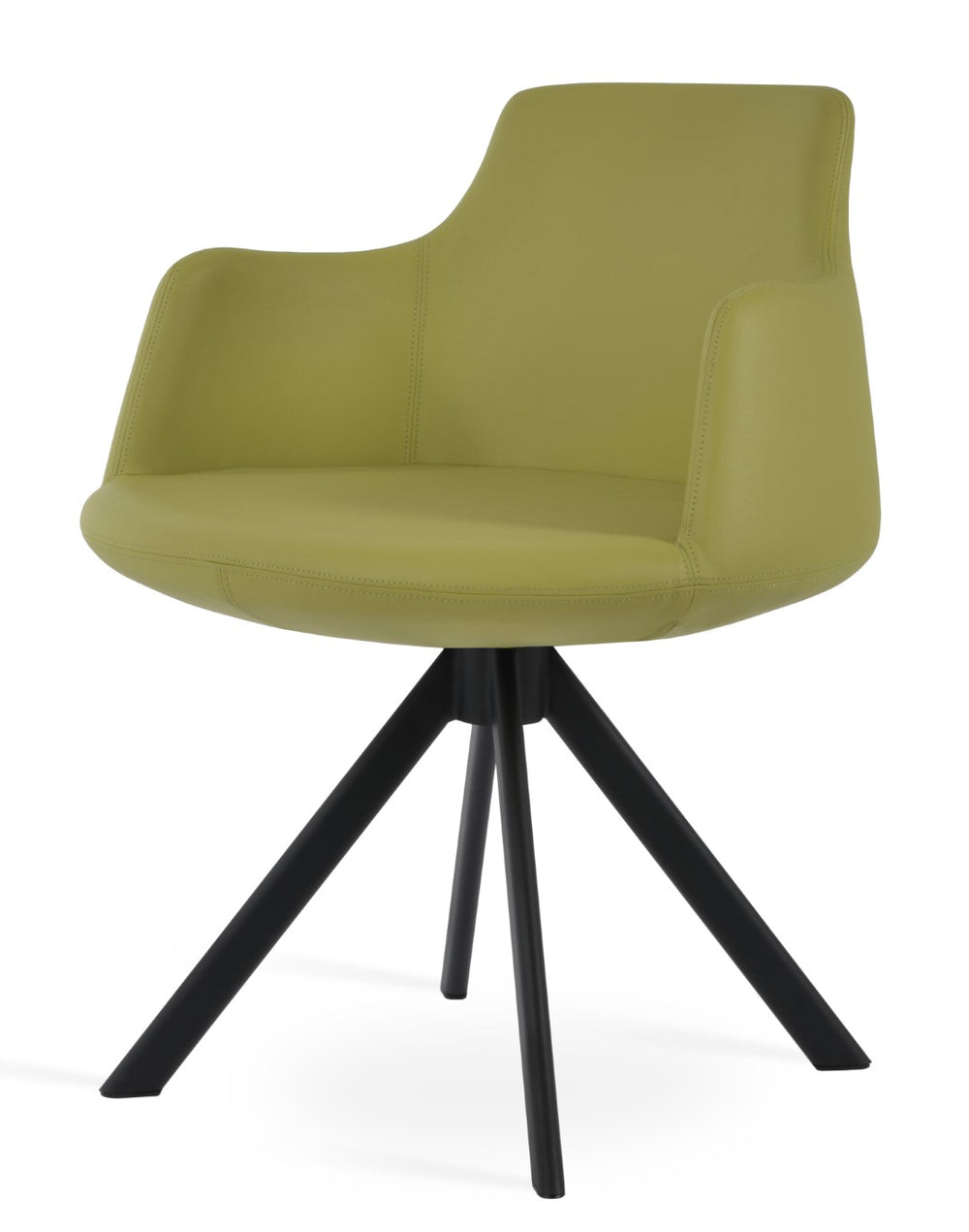 Soho Concept Dervish Sword Dining Armchair - Elegant Leatherette Chair With Memory Swivel & 2-year Guarantee Green,Black  Soho-concept-dining-chair-02339