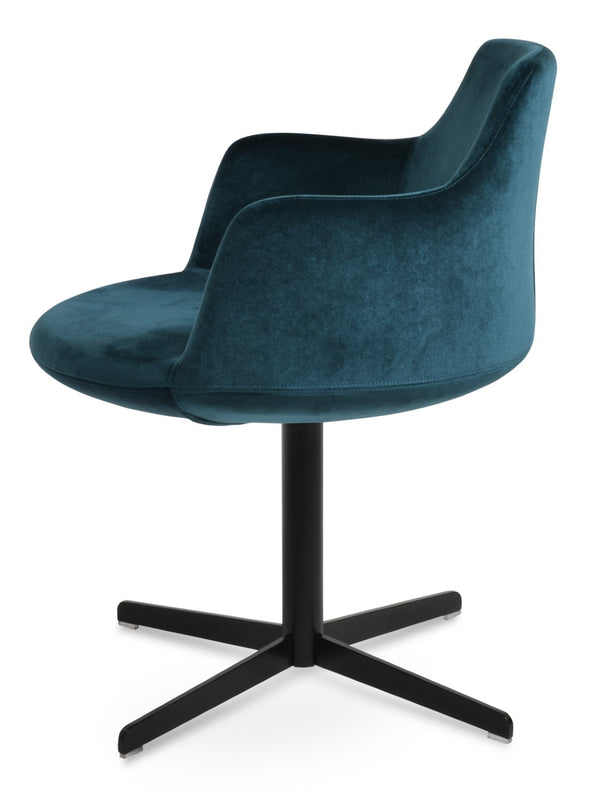 Soho Concept Dervish 4-star Swivel Armchair In Luxurious Boucle, Velvet & Nubuck Fabrics – Modern Design & Comfort Black,Green  Soho-concept-dining-chair-02261
