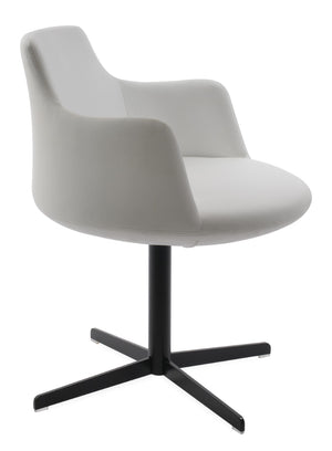 Soho Concept Dervish 4 Star Swivel Armchair - Elegant Leatherette Dining Chair With 2-year Guarantee, Versatile Style Black,White  Soho-concept-dining-chair-02262