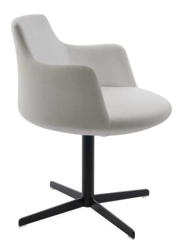 Soho Concept Dervish 4 Star Swivel Armchair - Elegant Leatherette Dining Chair With 2-year Guarantee, Versatile Style Black,White  Soho-concept-dining-chair-02262