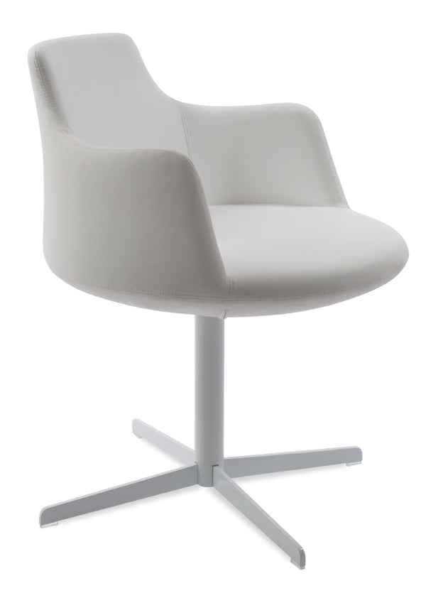 Soho Concept Dervish 4 Star Swivel Armchair - Elegant Leatherette Dining Chair With 2-year Guarantee, Versatile Style White  Soho-concept-dining-chair-02265