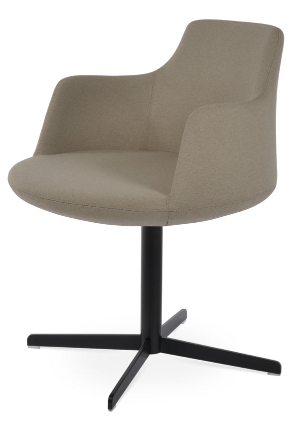 Soho Concept Dervish 4-star Swivel Armchair In Luxurious Boucle, Velvet & Nubuck Fabrics – Modern Design & Comfort Black,Beige  Soho-concept-dining-chair-02251