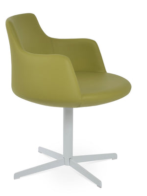 Soho Concept Dervish 4 Star Swivel Armchair - Elegant Leatherette Dining Chair With 2-year Guarantee, Versatile Style White,Green  Soho-concept-dining-chair-02266