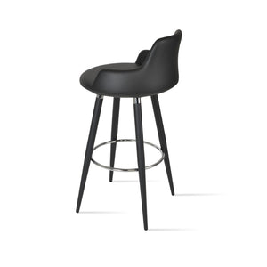 Soho Concept Dervish Ana Barstools & Counterstools - Elegant Leatherette, Chrome Finish, 2-year Guarantee, 350 Lbs Capacity Black,Chrome  Soho-concept-dining-chair-11601