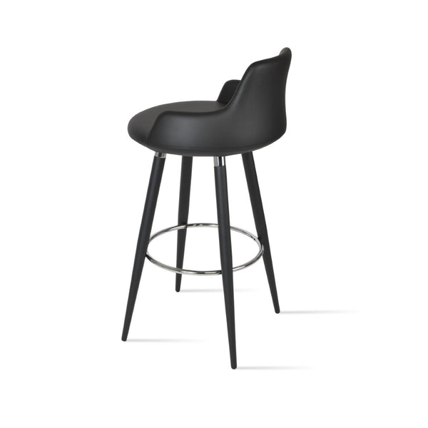 Soho Concept Dervish Ana Barstools & Counterstools - Elegant Leatherette, Chrome Finish, 2-year Guarantee, 350 Lbs Capacity Black,Chrome  Soho-concept-dining-chair-11601