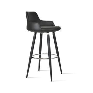 Soho Concept Dervish Ana Barstools & Counterstools - Elegant Leatherette, Chrome Finish, 2-year Guarantee, 350 Lbs Capacity Black,Chrome  Soho-concept-dining-chair-07802