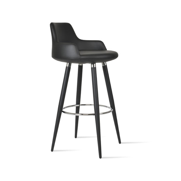 Soho Concept Dervish Ana Barstools & Counterstools - Elegant Leatherette, Chrome Finish, 2-year Guarantee, 350 Lbs Capacity Black,Chrome  Soho-concept-dining-chair-07802