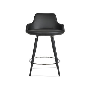 Soho Concept Dervish Ana Barstools & Counterstools - Elegant Leatherette, Chrome Finish, 2-year Guarantee, 350 Lbs Capacity Black,Chrome  Soho-concept-dining-chair-07805