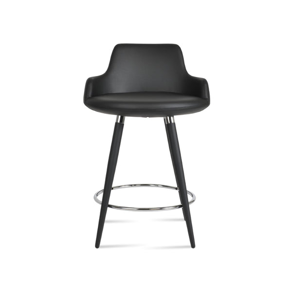 Soho Concept Dervish Ana Barstools & Counterstools - Elegant Leatherette, Chrome Finish, 2-year Guarantee, 350 Lbs Capacity Black,Chrome  Soho-concept-dining-chair-07805