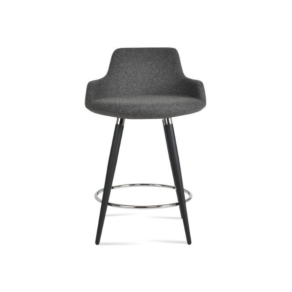 Soho Concept Dervish Ana Barstools & Counterstools - Stylish Wool Upholstered Seats With 10-year Guarantee! Black,Chrome,Dark Grey  Soho-concept-dining-chair-07804