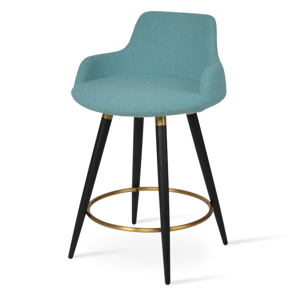 Soho Concept Dervish Ana Barstools & Counterstools - Elegant Camira Yoredale Fabric, 10-year Guarantee, Durable Design Black,Gold,Green  Soho-concept-dining-chair-07810