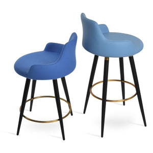 Soho Concept Dervish Ana Barstools & Counterstools - Elegant Leatherette, Chrome Finish, 2-year Guarantee, 350 Lbs Capacity Black,Gold,Blue  Soho-concept-dining-chair-07806