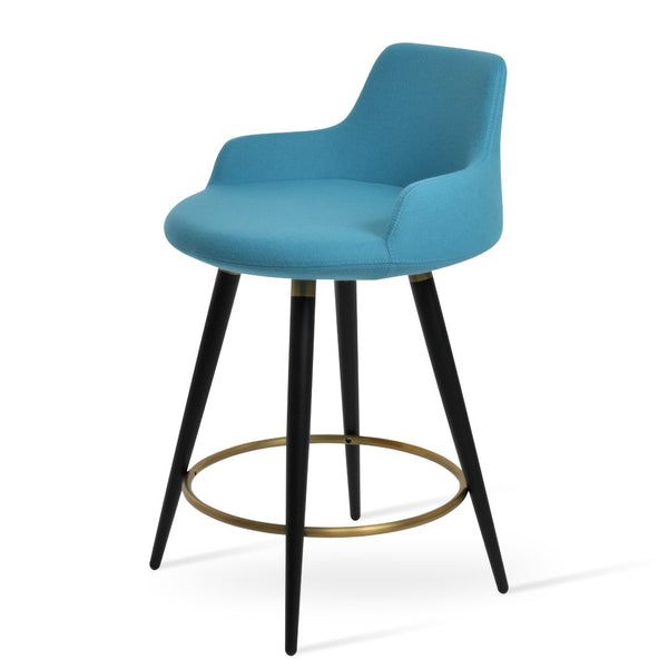 Soho Concept Dervish Ana Barstools & Counterstools - Stylish Wool Upholstered Seats With 10-year Guarantee! Black,Gold,Turquoise  Soho-concept-dining-chair-07807