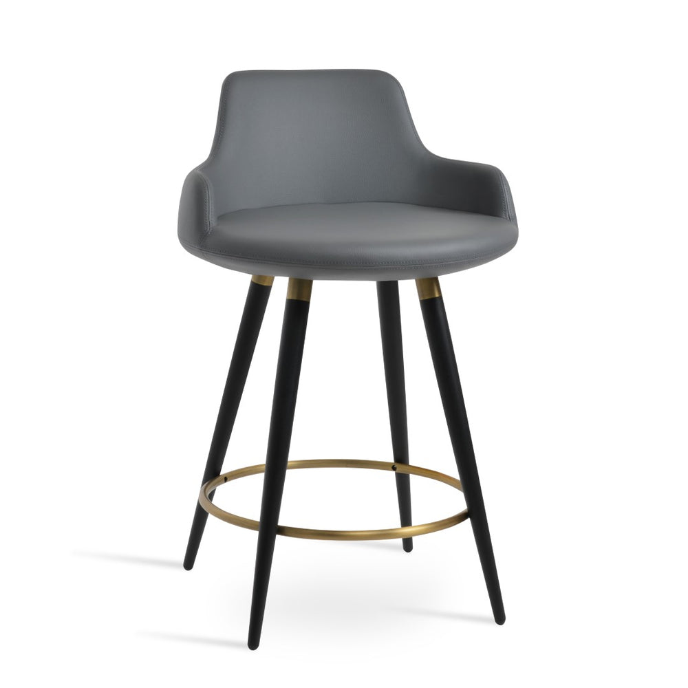 Soho Concept Dervish Ana Barstools & Counterstools - Elegant Leatherette, Chrome Finish, 2-year Guarantee, 350 Lbs Capacity Walnut,White  Soho-concept-dining-chair-07812