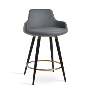 Soho Concept Dervish Ana Barstools & Counterstools - Elegant Leatherette, Chrome Finish, 2-year Guarantee, 350 Lbs Capacity Black,Gold,Grey  Soho-concept-dining-chair-07808
