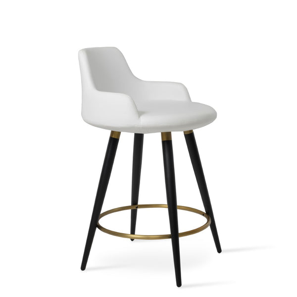 Soho Concept Dervish Ana Barstools & Counterstools - Elegant Leatherette, Chrome Finish, 2-year Guarantee, 350 Lbs Capacity Black,Gold,White  Soho-concept-dining-chair-07811