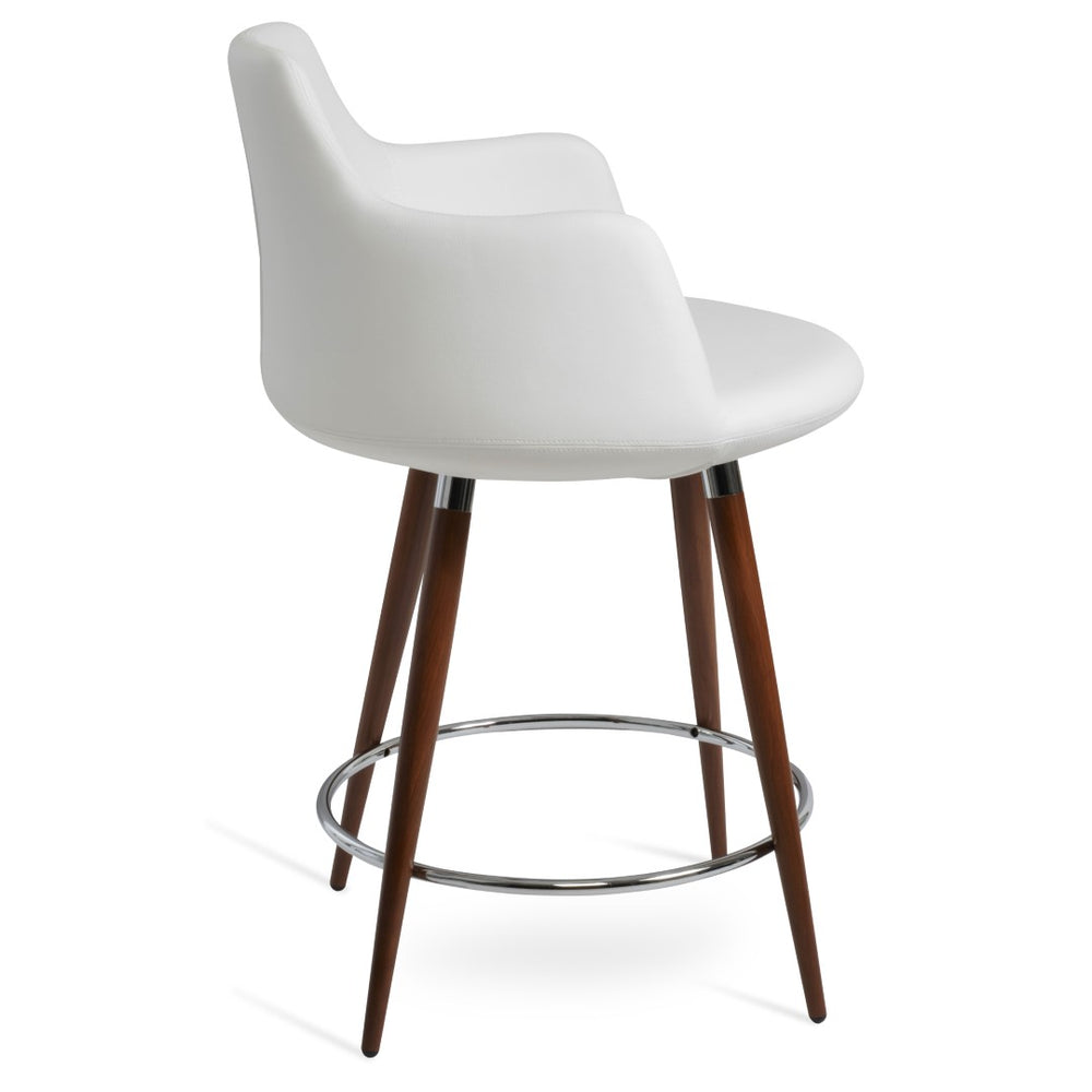 Soho Concept Dervish Ana Barstools & Counterstools - Elegant Leatherette, Chrome Finish, 2-year Guarantee, 350 Lbs Capacity Walnut,White  Soho-concept-dining-chair-07812