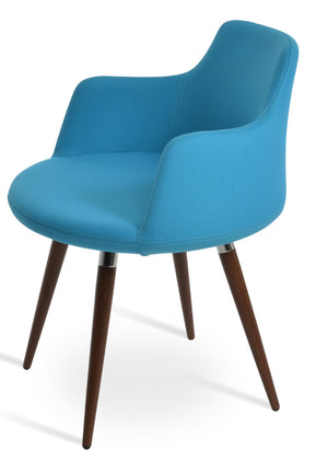Soho Concept Dervish Ana Armchair - Stylish Dining Chair With Premium Fabrics, Metal Legs & 10-year Guarantee! Walnut,Turquoise  Soho-concept-dining-chair-02282