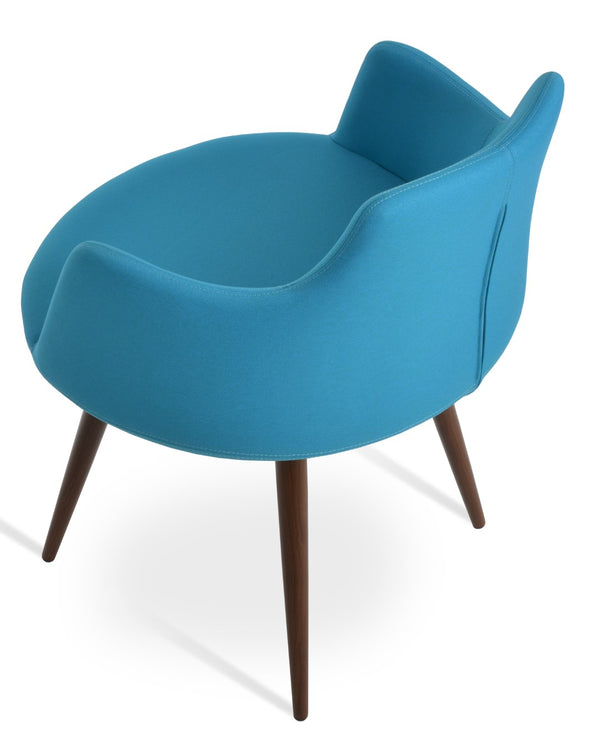 Soho Concept Dervish Ana Armchair - Stylish Dining Chair With Premium Fabrics, Metal Legs & 10-year Guarantee! Walnut,Turquoise  Soho-concept-dining-chair-02283