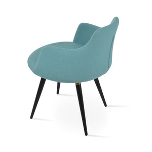 Soho Concept Dervish Ana Armchair - Stylish Dining Chair In Camira Yoredale Boucle & Leather, 10-year Guarantee Black,Brass,Green  Soho-concept-dining-chair-02276