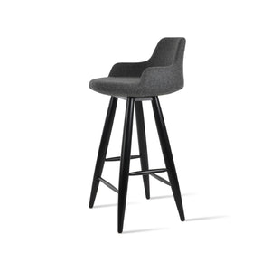 Soho Concept Dervish Baba Barstools & Counterstools - Stylish Wool Fabric, Ergonomic Design, 10-year Guarantee Dark Grey  Soho-concept-dining-chair-07814