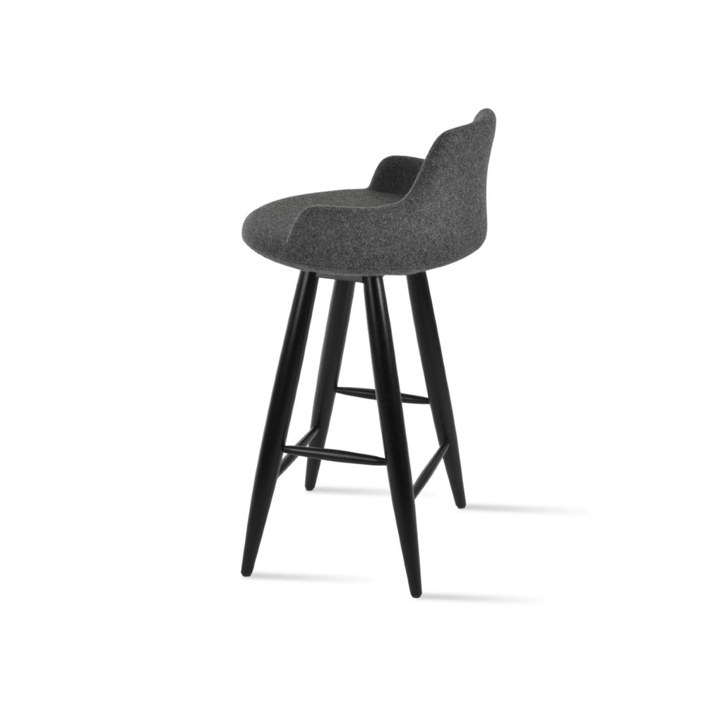 Soho Concept Dervish Baba Barstools & Counterstools - Stylish Wool Fabric, Ergonomic Design, 10-year Guarantee Dark Grey  Soho-concept-dining-chair-07814