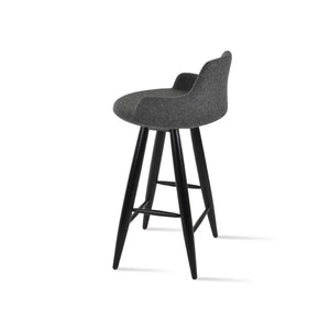 Soho Concept Dervish Baba Barstools & Counterstools - Stylish Wool Fabric, Ergonomic Design, 10-year Guarantee Dark Grey  Soho-concept-dining-chair-06673