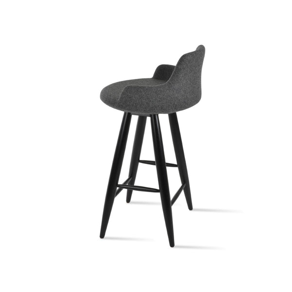 Soho Concept Dervish Baba Barstools & Counterstools - Stylish Wool Fabric, Ergonomic Design, 10-year Guarantee Dark Grey  Soho-concept-dining-chair-06673
