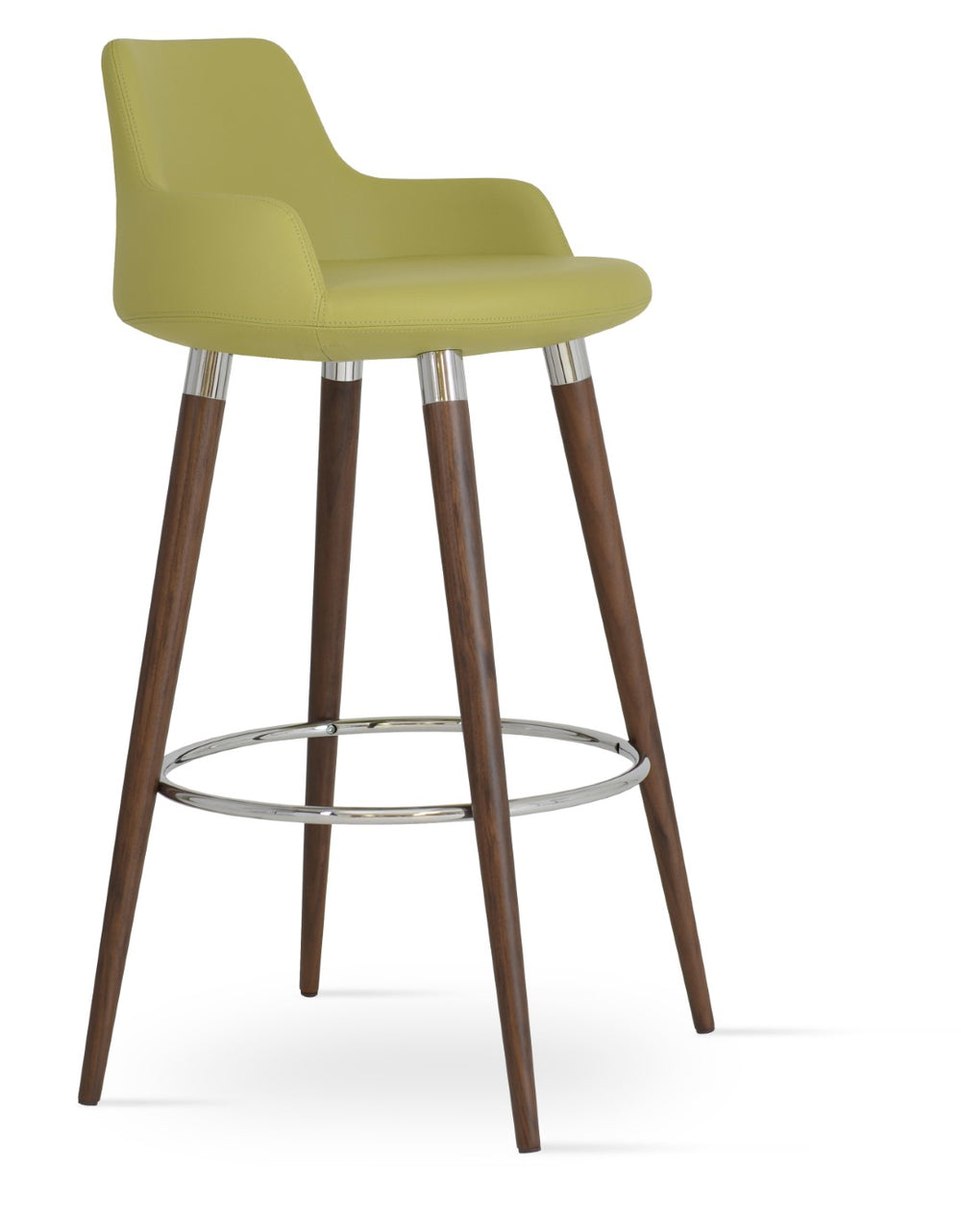 Soho Concept Dervish Wood Stool Collection: Stylish Bar & Counter Stools With Durable Leatherette Upholstery Walnut,Black  Soho-concept-dining-chair-07991