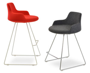 Soho Concept Dervish Wire Barstools & Counterstools – Stylish Camira Blazer Wool, 10-year Guarantee, Durable Design Orange,Dark Grey  Soho-concept-dining-chair-07856