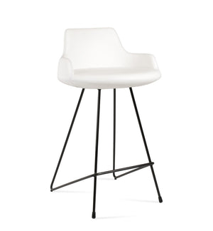 Soho Concept Dervish Carrot Swivel Armchair - Stylish Leatherette Barstool With Metal Base, 2-year Warranty! Black,White Swivel. Solid Metal Top Part Connected To Four Tubular Legs Soho-concept-dining-chair-07825