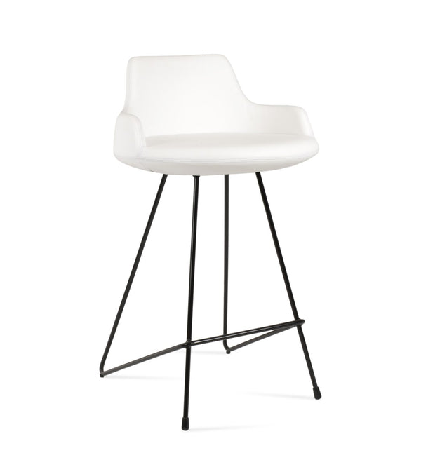 Soho Concept Dervish Carrot Swivel Armchair - Stylish Leatherette Barstool With Metal Base, 2-year Warranty! Black,White Swivel. Solid Metal Top Part Connected To Four Tubular Legs Soho-concept-dining-chair-07825