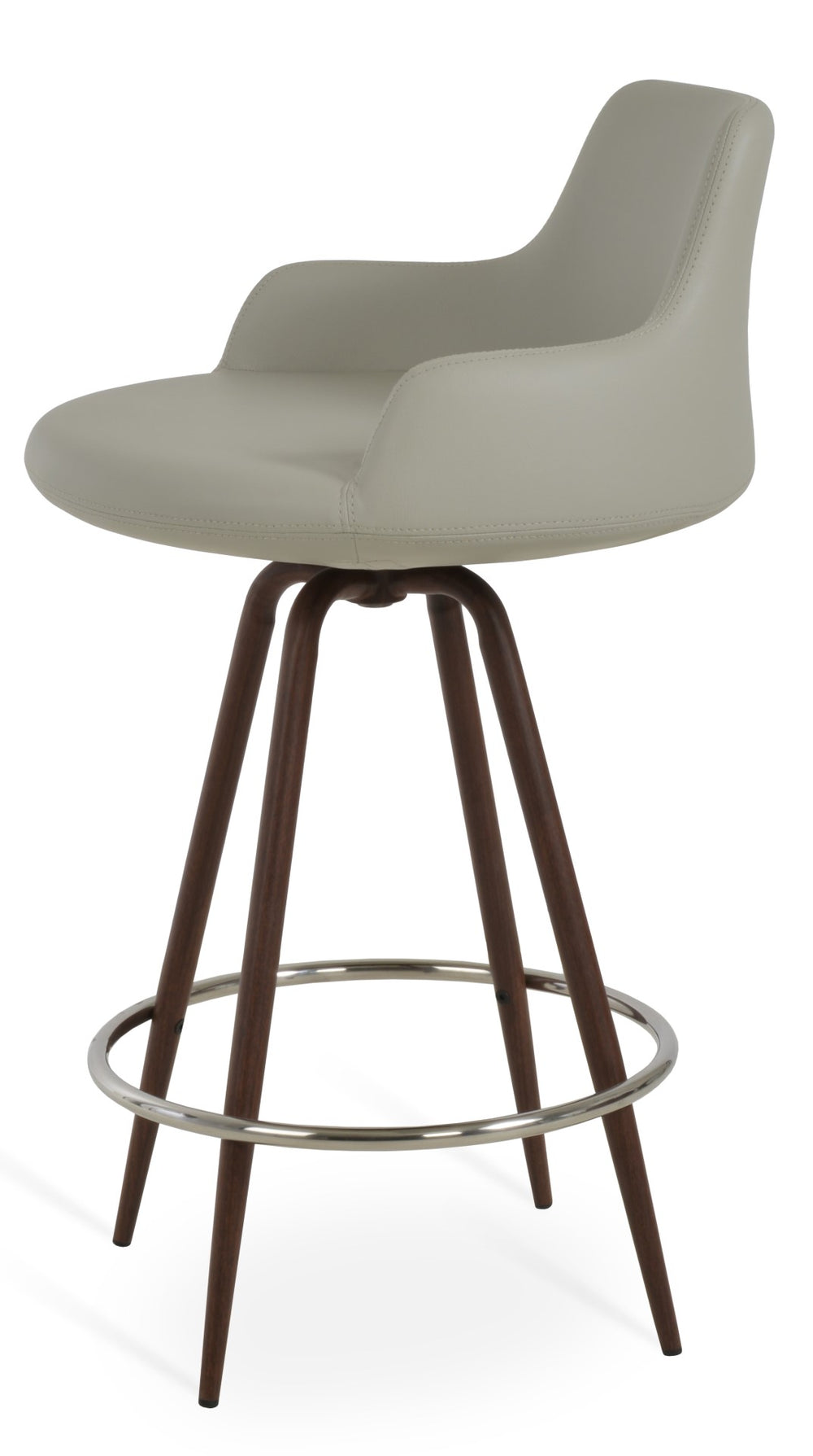 Soho Concept Dervish Max Barstools & Counterstools - Durable Leatherette, Stylish Metal Base, 2-year Guarantee! Light Grey,Walnut Steel Tubular Legs Black ,S.Steel ,Walnut Finish Soho-concept-dining-chair-07826